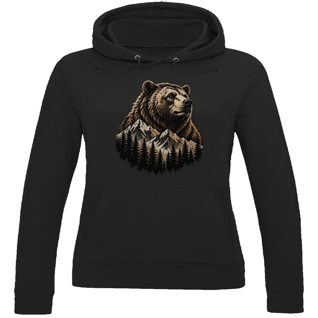Damen Hoodie Daddybaer Baer Berge
