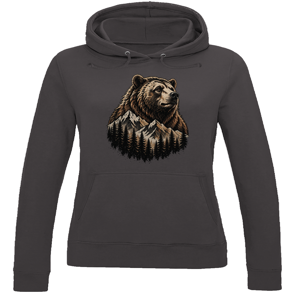 Damen Hoodie Daddybaer Baer Berge