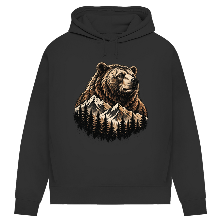 Damen Premium Bio Hoodie Daddybaer Baer Berge