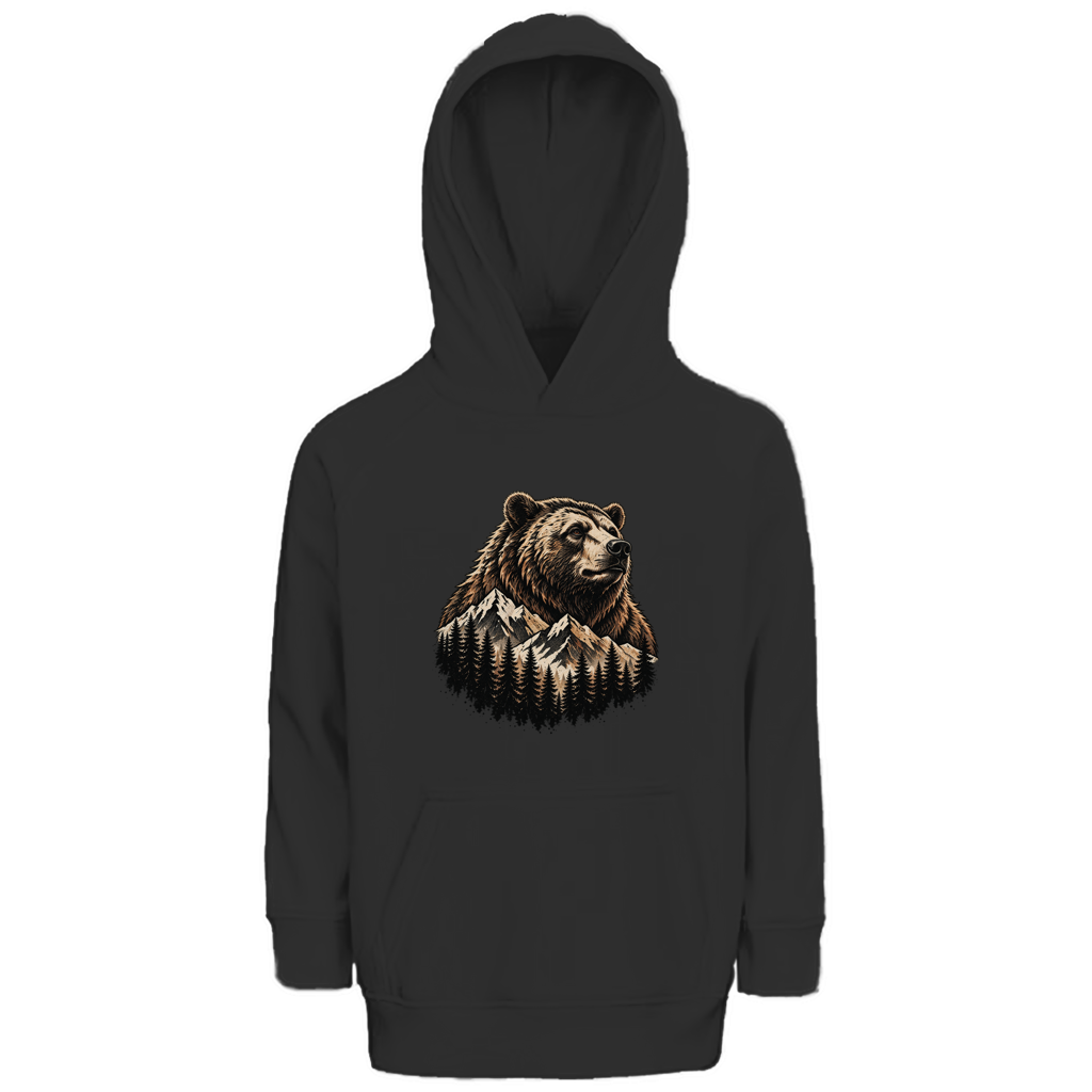 Kinder Premium Bio Hoodie Daddybaer Baer Berge