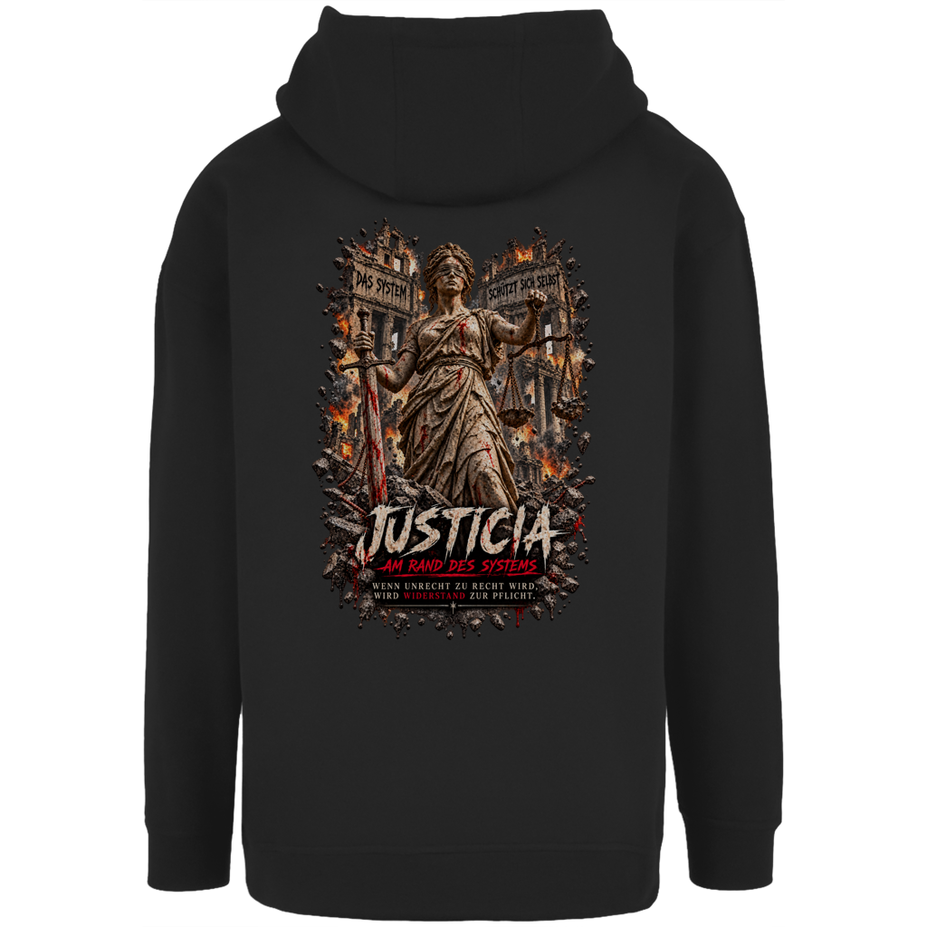 JUSTICIA – Unisex Oversize Hoodie – Backdruck