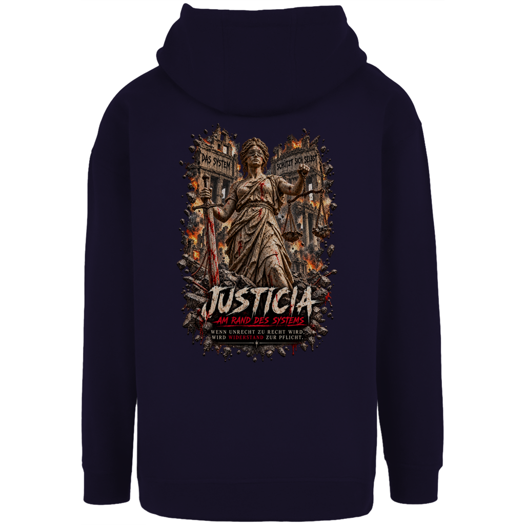 JUSTICIA – Unisex Oversize Hoodie – Backdruck