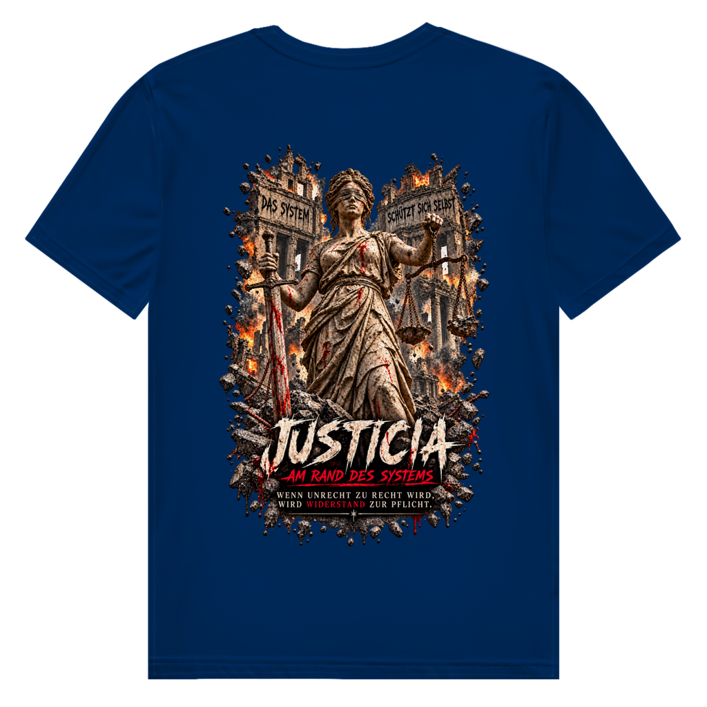 JUSTICIA – Herren Premium Bio T-Shirt – Backdruck