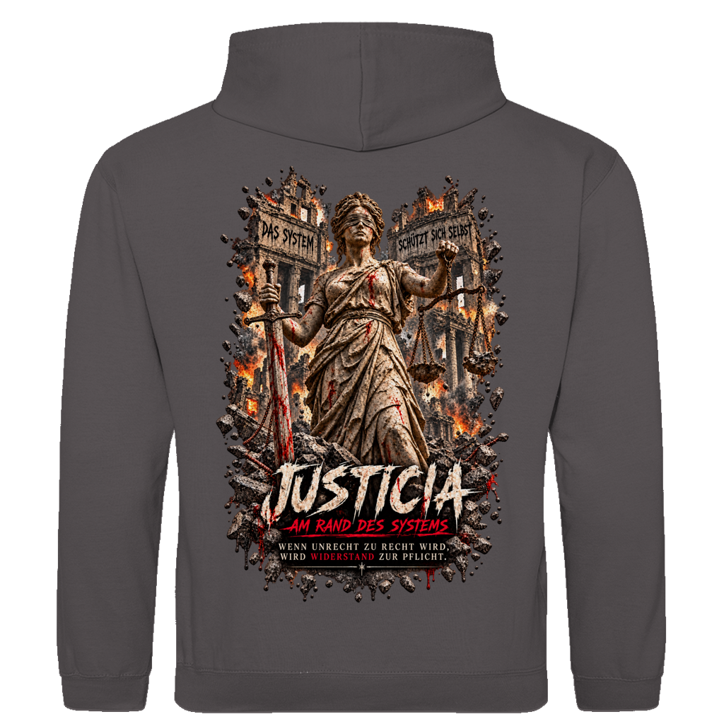 JUSTICIA – Herren Hoodie – Backdruck