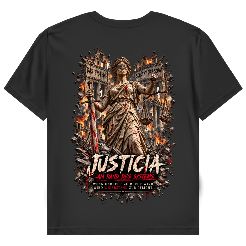 JUSTICIA – Damen T-Shirt – Backdruck