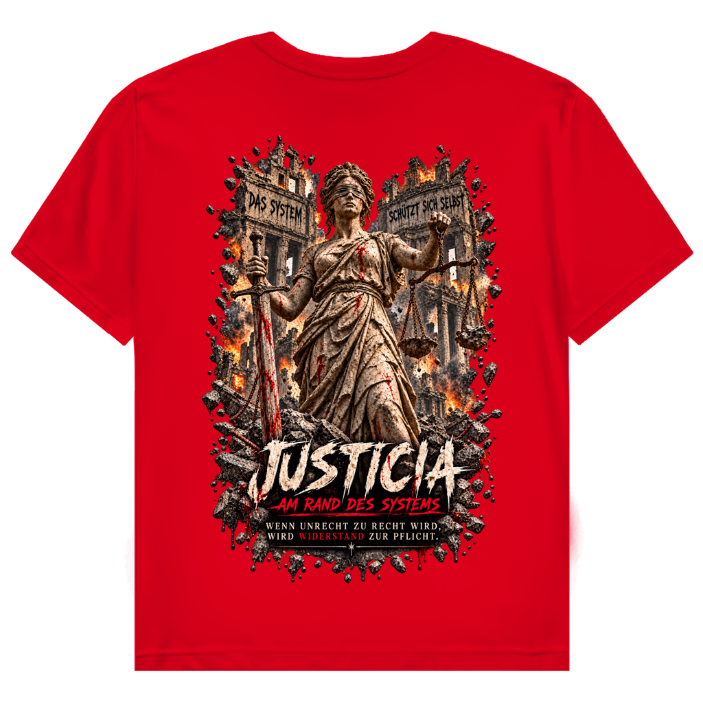 JUSTICIA – Damen T-Shirt – Backdruck
