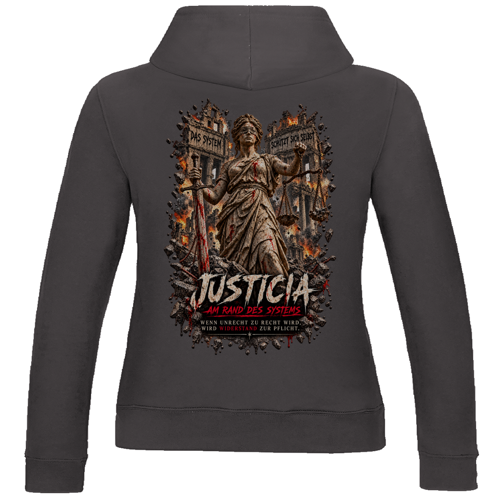 JUSTICIA – Damen Hoodie – Backdruck