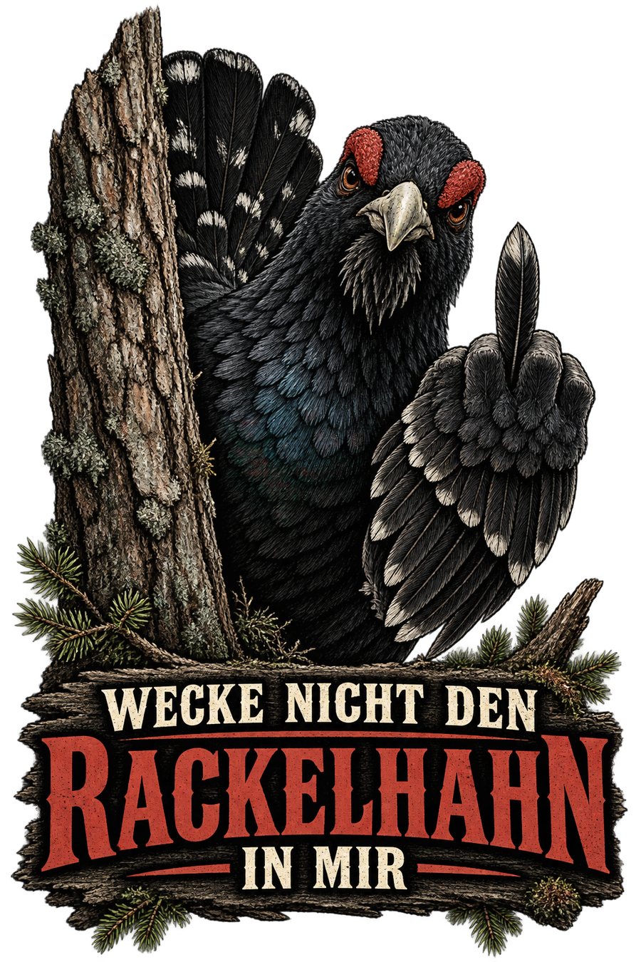 Sticker mit Motiv: Wecke nicht den Rackelhahn in mir