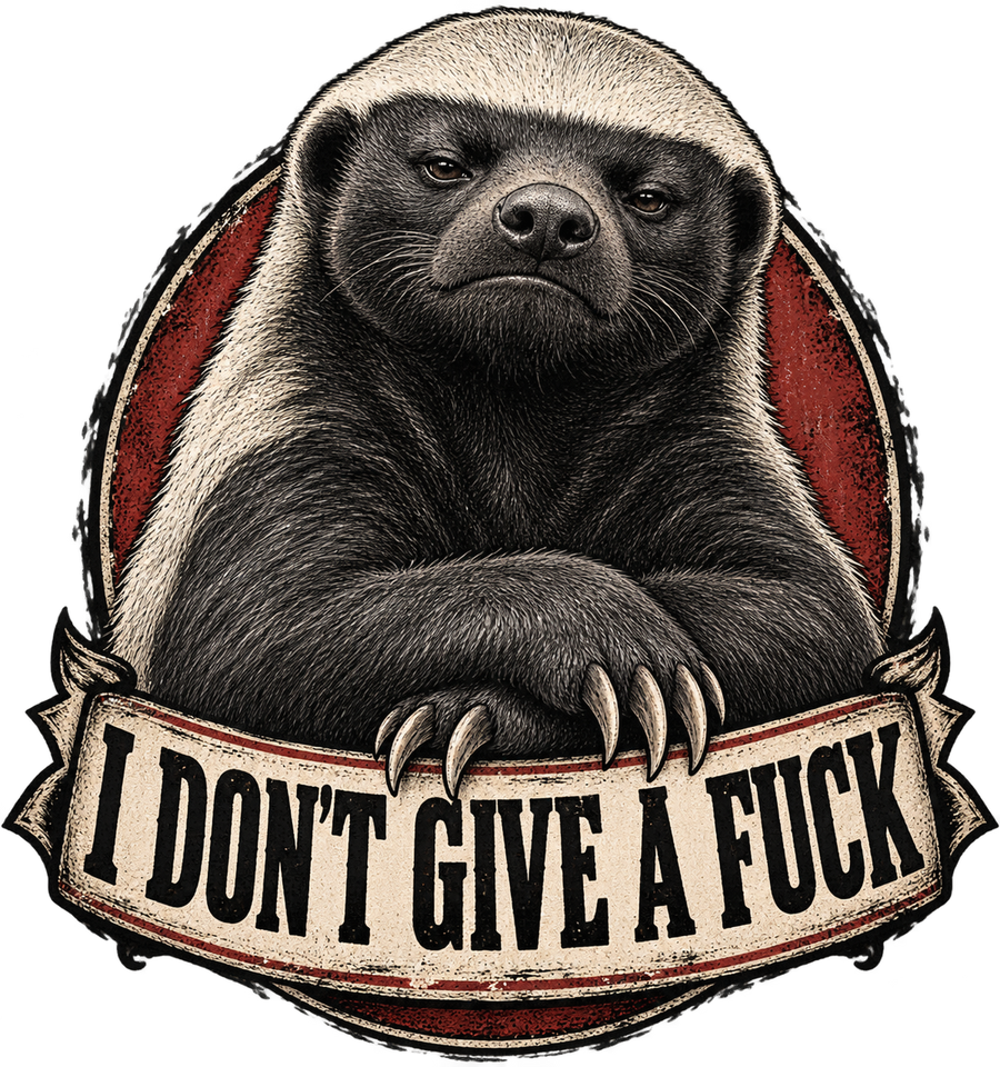Sticker mit Motiv: I Don't Give A Fuck (Honigdachs)
