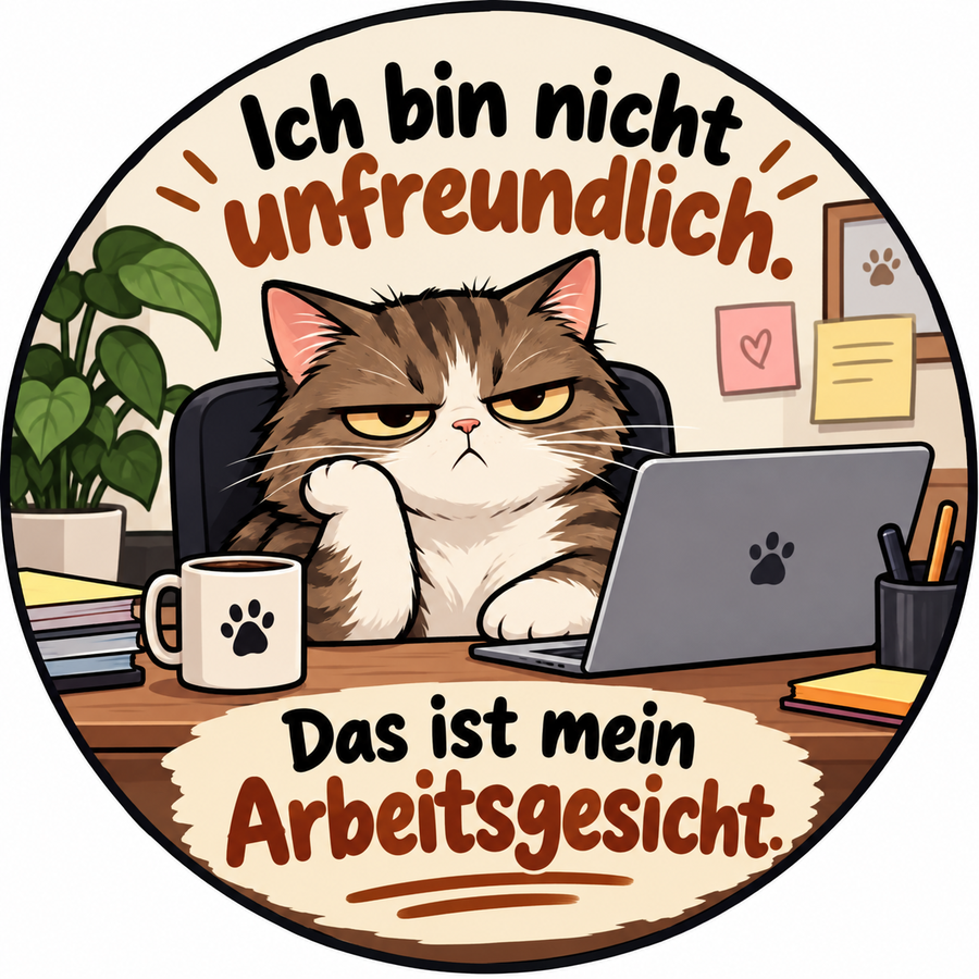 Sticker mit Motiv: Arbeitsgesicht (Grumpy Cat)