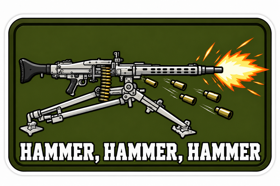 Sticker 'Hammer, Hammer, Hammer' (MG3)