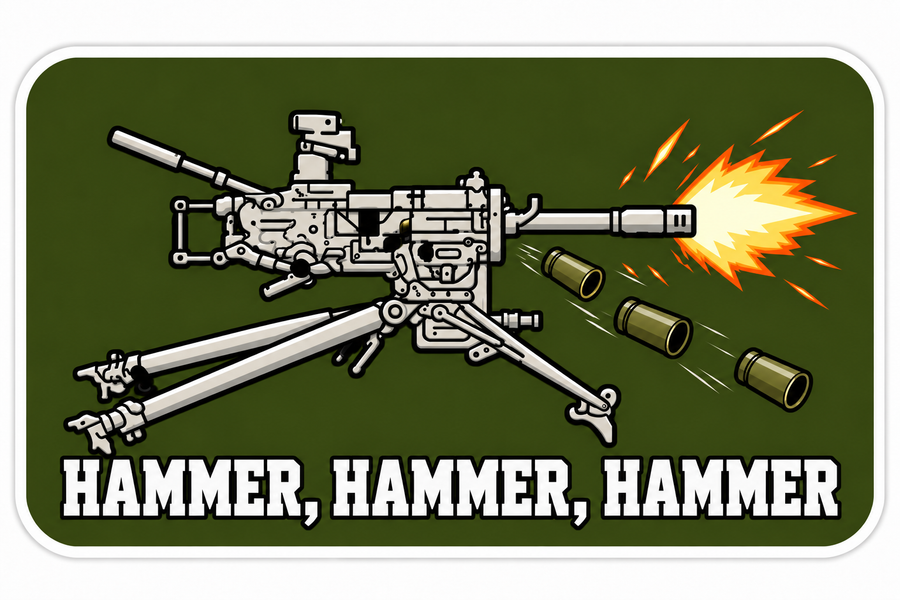 Sticker 'Hammer, Hammer, Hammer' (GMW)