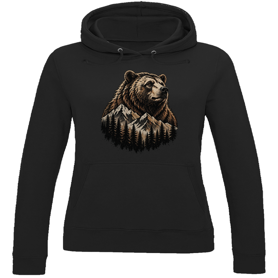 Damen Hoodie Daddybaer Baer Berge