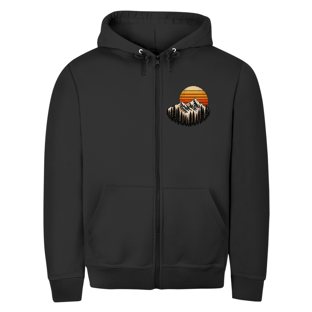 Herren Zipper Hoodie Daddybaer Berge Sonne