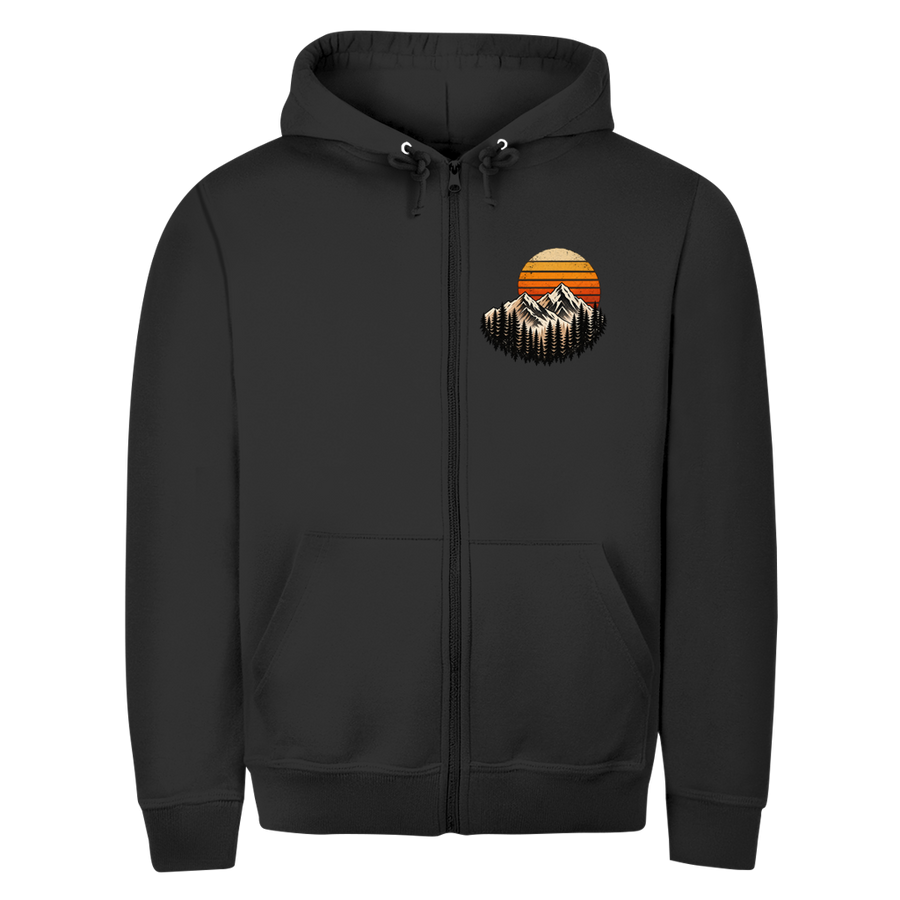 Herren Zipper Hoodie Daddybaer Berge Sonne
