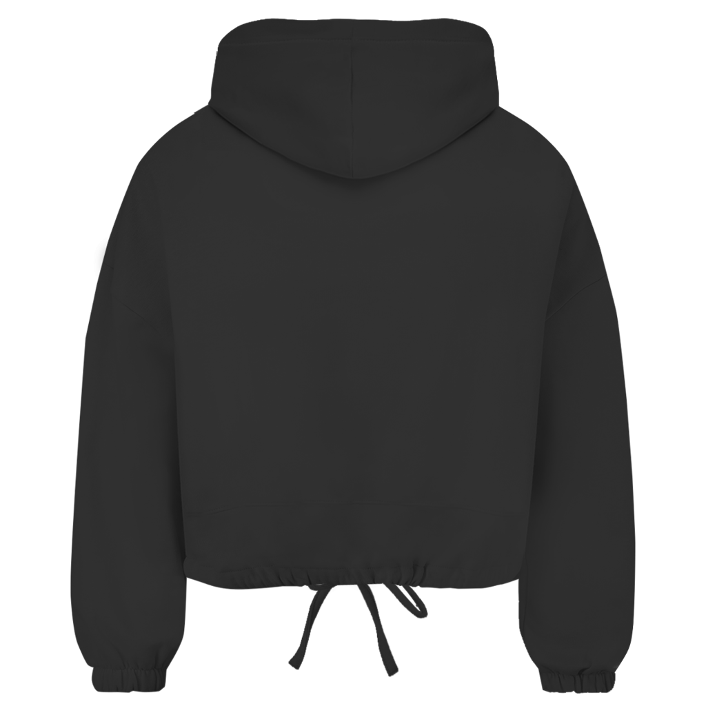 Damen Cropped Oversize Hoodie Daddybaer Berge Sonne