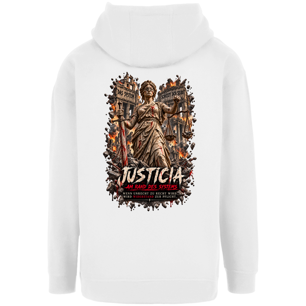 JUSTICIA – Unisex Oversize Hoodie – Backdruck