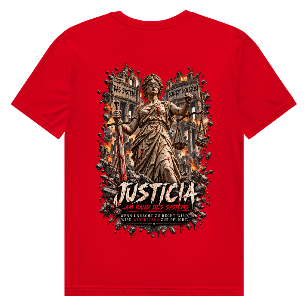 JUSTICIA – Herren Premium Bio T-Shirt – Backdruck