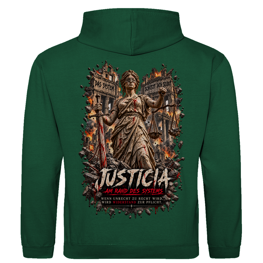 JUSTICIA – Herren Hoodie – Backdruck