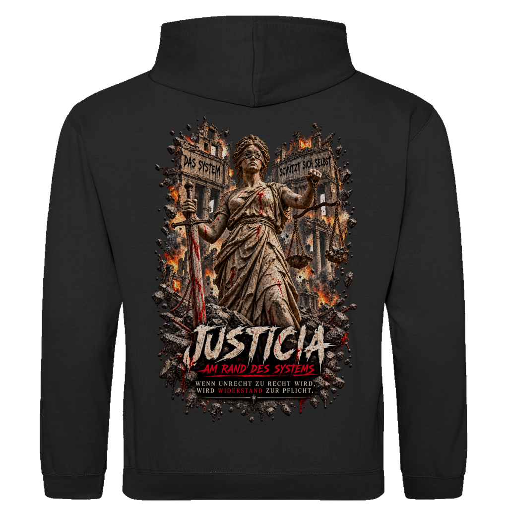 JUSTICIA – Herren Hoodie – Backdruck