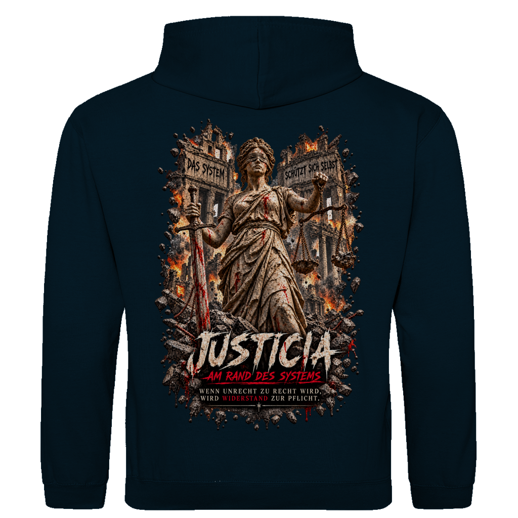 JUSTICIA – Herren Hoodie – Backdruck