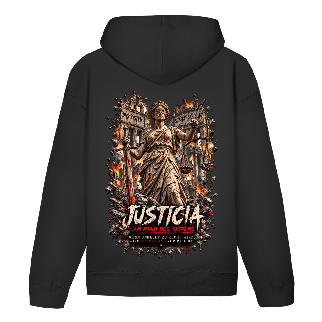 JUSTICIA – ST/ST Drummer Hoodie – Backdruck