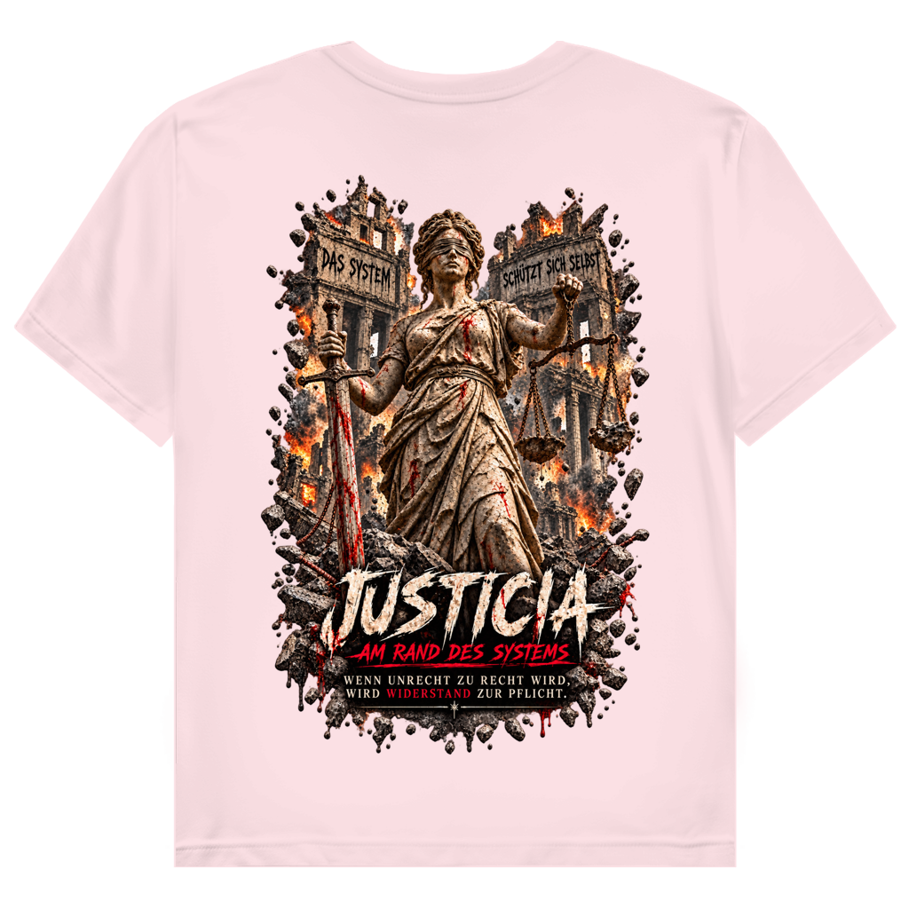 JUSTICIA – Damen T-Shirt – Backdruck