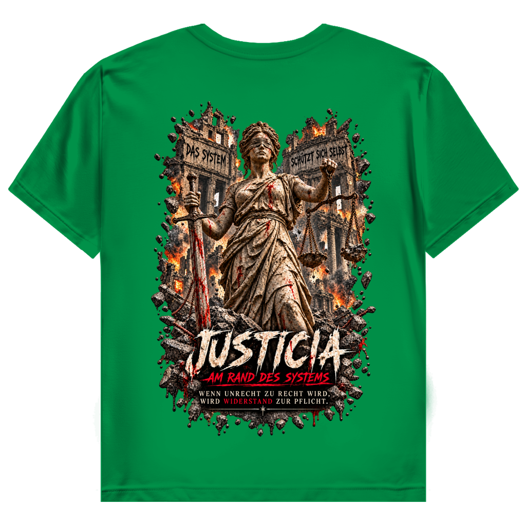 JUSTICIA – Damen T-Shirt – Backdruck