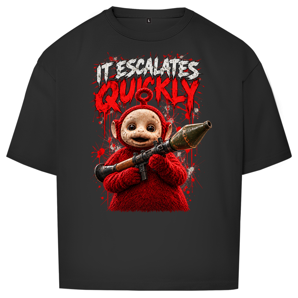 Oversize T-Shirt It Escalates Quickly – Retro-Maskottchen