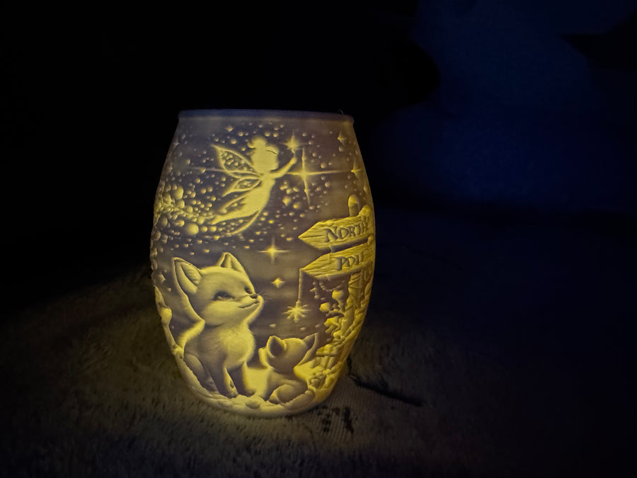 LED-Lichtobjekt mit Fuchs und Sternen