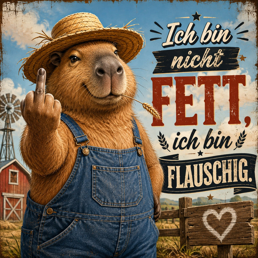 Sticker mit Motiv: Ich bin nicht fett, ich bin flauschig.