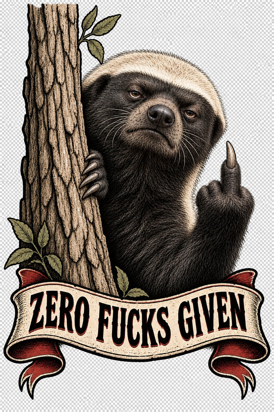 Sticker mit Motiv: Zero Fucks Given