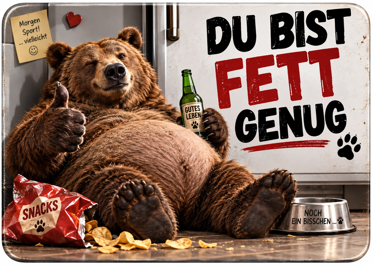 Sticker mit Motiv: Du bist fett genug
