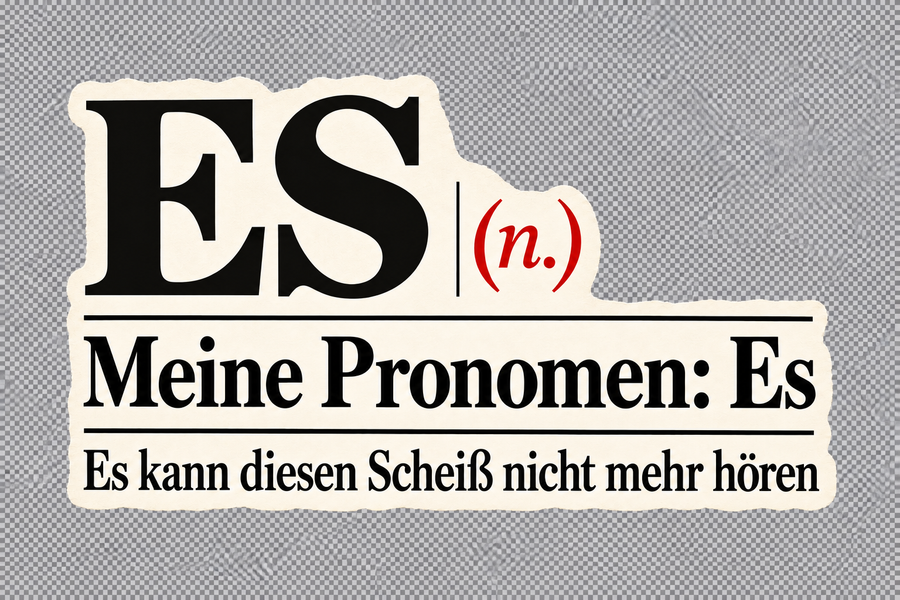 Sticker mit Motiv: Pronomen: Es (Variante A)