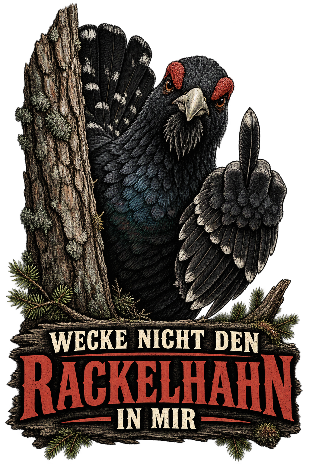 Sticker mit Motiv: Wecke nicht den Rackelhahn in mir