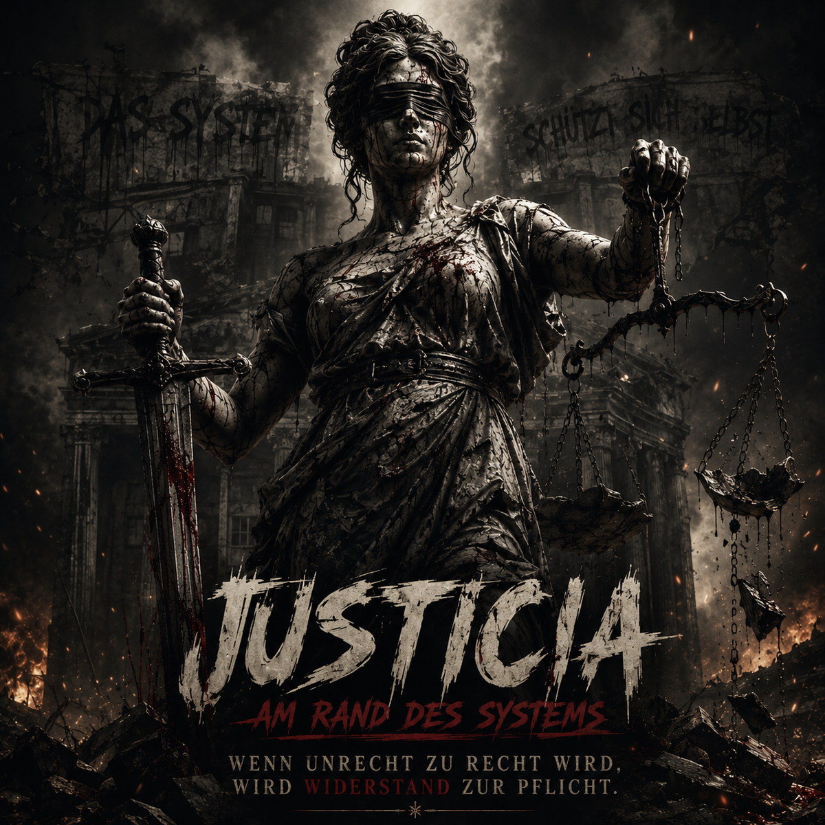 Sticker mit Motiv: Justicia am Rand des Systems