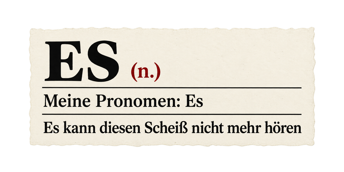 Sticker mit Motiv: Pronomen: Es (Variante B)