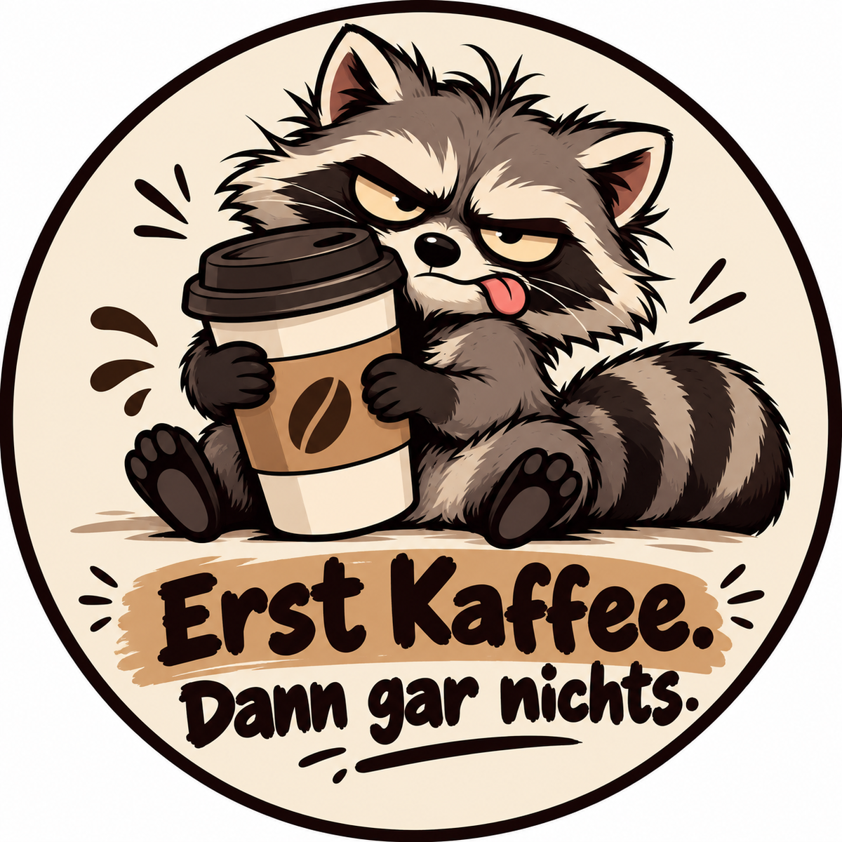 Sticker mit Motiv: Erst Kaffee. Dann gar nichts.