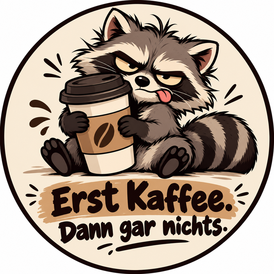 Sticker mit Motiv: Erst Kaffee. Dann gar nichts.