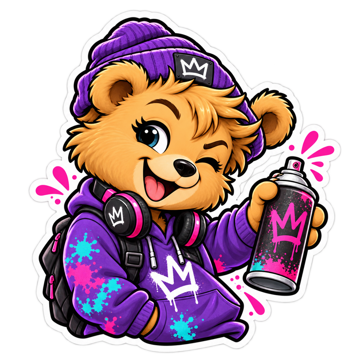 Sticker Graffiti-Bärin – Freche Bärenbande