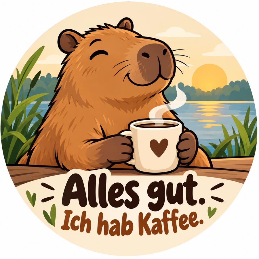 Sticker mit Motiv: Alles gut. Ich hab Kaffee.