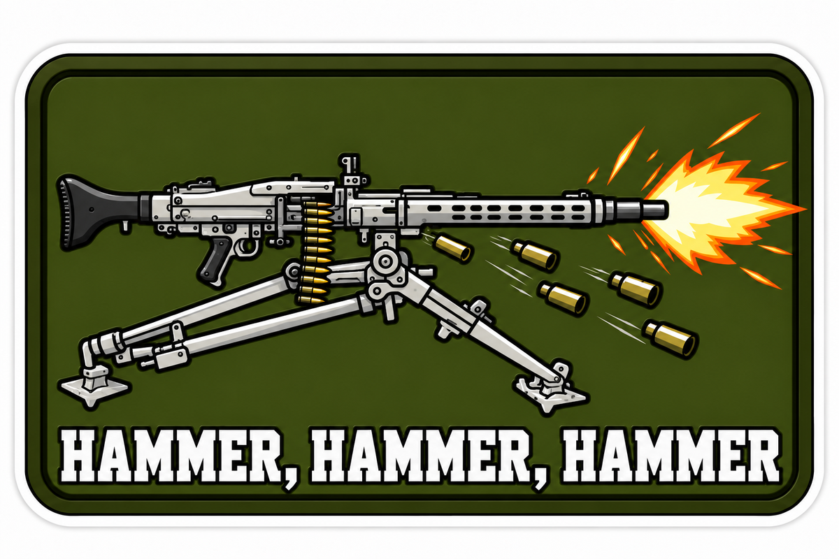 Sticker 'Hammer, Hammer, Hammer' (MG3)